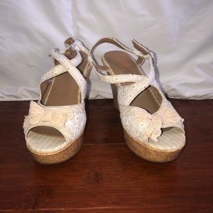 White Lace Wedges